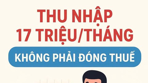 Người có thu nhập 17 triệu/tháng chưa phải đóng thuế thu nhập cá nhân từ năm 2026