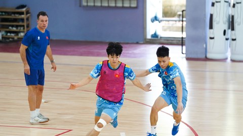 Đội tuyển futsal Việt Nam tập luyện chuẩn bị cho Giải vô địch futsal Đông Nam Á 2026