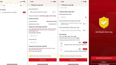 Người dân đã có thể nộp sổ đỏ trên ứng dụng VNeID 