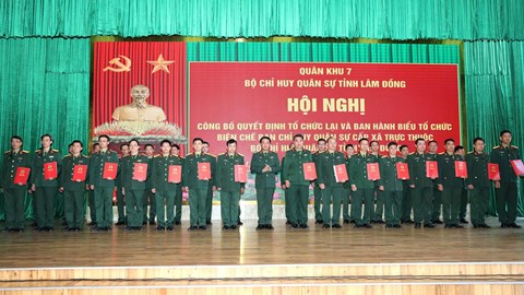 Lâm Đồng: Điều động, bổ nhiệm 124 Chỉ huy trưởng Ban Chỉ huy Quân sự cấp xã