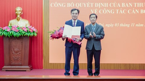 Công bố quyết định bổ nhiệm Trưởng Ban Tổ chức Tỉnh ủy Quảng Trị