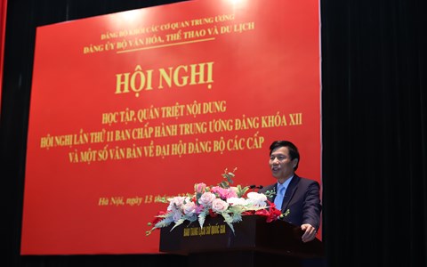 Đảng ủy Bộ VHTTDL: Hội nghị học tập, quán triệt nội dung Hội nghị lần thứ 11 BCH Trung ương Đảng khóa XII - Anh 2