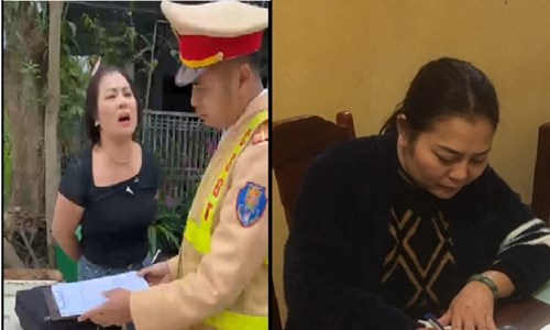 Tạm giữ hình sự người phụ nữ chửi bới, lăng mạ lực lượng CSGT - Anh 1