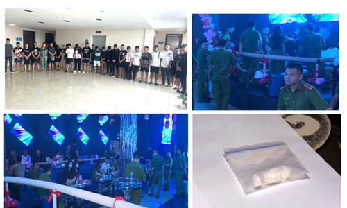 Đột kích một quán bar TP Thanh Hoá, phát hiện hàng chục 'dân chơi' dùng ma túy - Anh 1