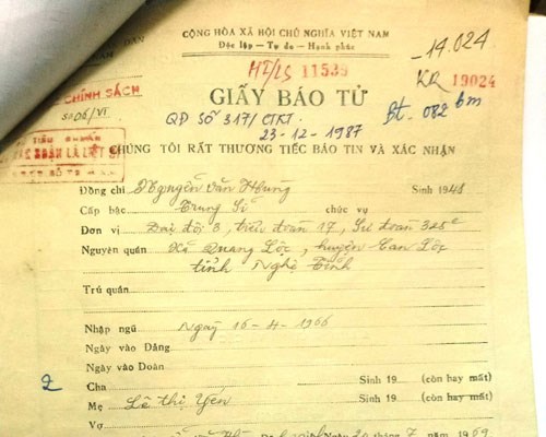 Hồ sơ liệt sĩ bị “lãng quên” 30 năm - Anh 1