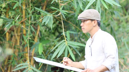 Vũ Thành Tâm kể tình quê bằng tranh màu nước