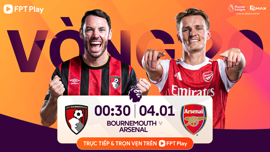 Link xem trực tiếp Bournemouth vs Arsenal, 0h30 ngày 4.1, vòng 20 Ngoại hạng Anh