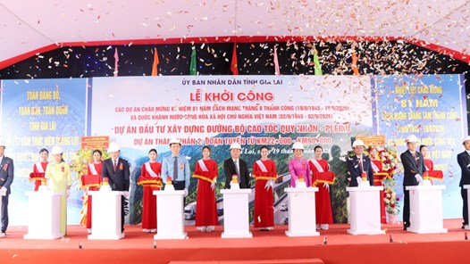 Gia Lai đồng loạt khởi công xây dựng các dự án với vốn đầu tư hàng chục nghìn tỉ đồng