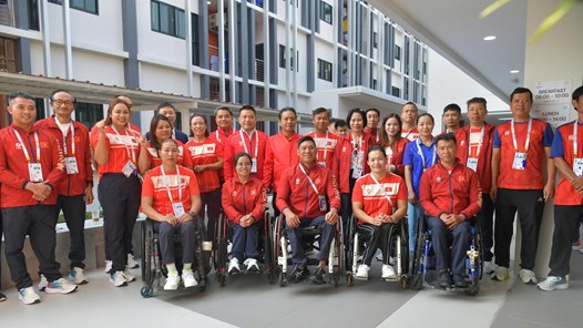 Thứ trưởng Hoàng Đạo Cương động viên Đoàn Việt Nam tại ASEAN Para Games 13