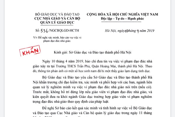 Bộ GD&ĐT yêu cầu xác  minh vụ thầy giáo dâm ô nam sinh - Anh 1