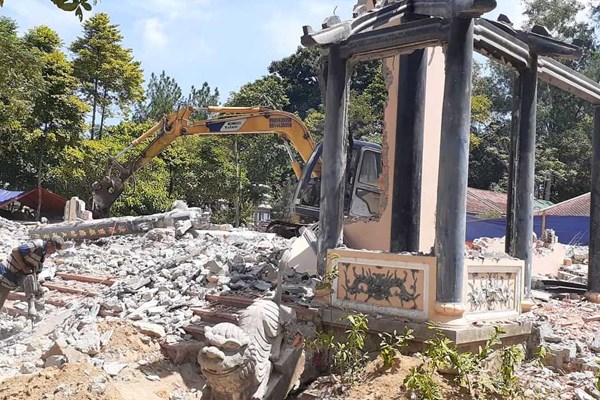 Xây mới chánh điện cổ tự Quốc Ân gần 340 tuổi (TP Huế): Cấp phép có đúng quy định? - Anh 1