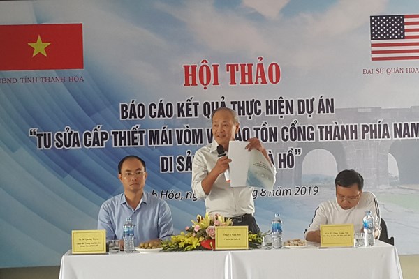 Hoàn thành việc tu sửa cấp thiết cổng phía Nam Thành nhà Hồ - Anh 1