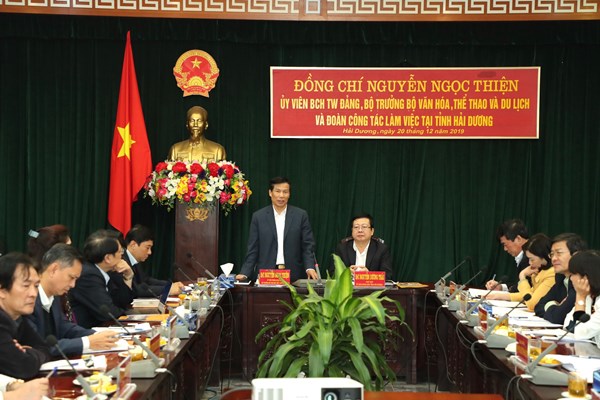 Bộ trưởng Nguyễn Ngọc Thiện: “Du lịch Hải Dương đi sau nhưng chưa chắc đã chậm, không để xảy ra bài học phát triển thiếu bền vững” - Anh 1