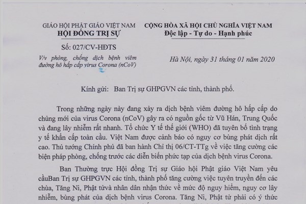Trung ương Giáo hội PGVN yêu cầu dừng lễ hội ở các Chùa để phòng chống dịch corona - Anh 2
