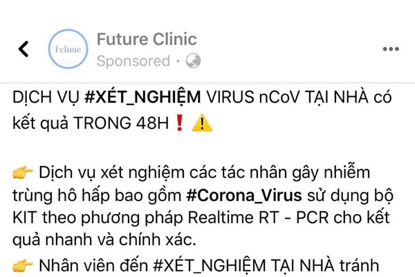 “Quảng cáo” có khả năng xét nghiệm dịch nCoV sẽ bị xử lý nghiêm - Anh 1