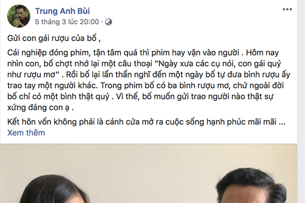 NSND Trung Anh “gây bão” bởi tâm thư gửi con gái - Anh 1