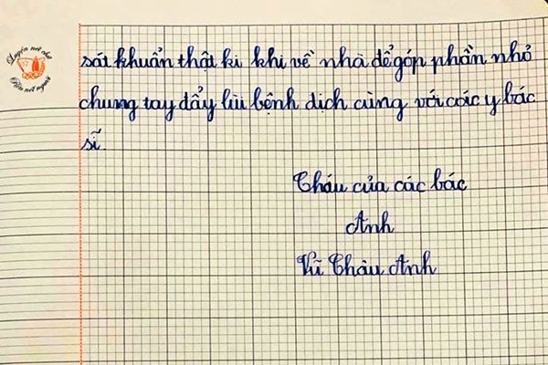 Học sinh lớp 3 viết thư động viên bác sĩ phòng, chống dịch Covid-19 - Anh 3