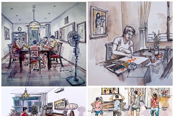 Vẽ liên tục trong 14 ngày với chủ đề “Ncovi” - Anh 1