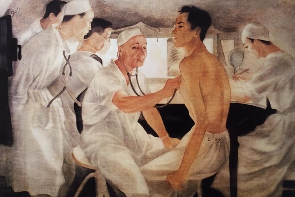Giới thiệu online hai tranh lụa tri ân những “chiến sĩ áo trắng” trong mùa Covid-19 - Anh 2