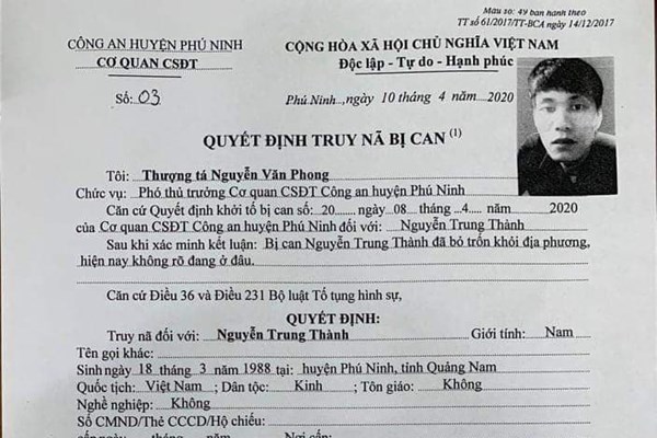 Truy nã đối tượng hành hung thành viên chốt kiểm soát dịch Covid-19 - Anh 1