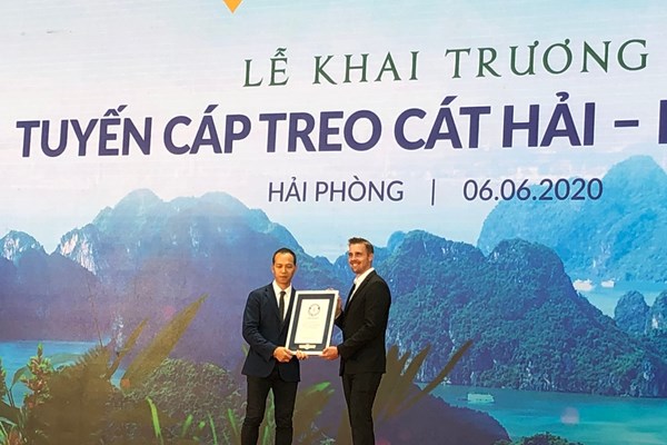 Hải Phòng:​​​​​​​ Khai trương tuyến cáp vượt biển Cát Hải - Phù Long có trụ cáp treo cao nhất thế giới - Anh 5