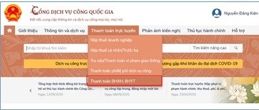 Cách gia hạn thẻ BHYT và đóng BHXH tự nguyện trên Cổng dịch vụ công Quốc gia - Anh 1