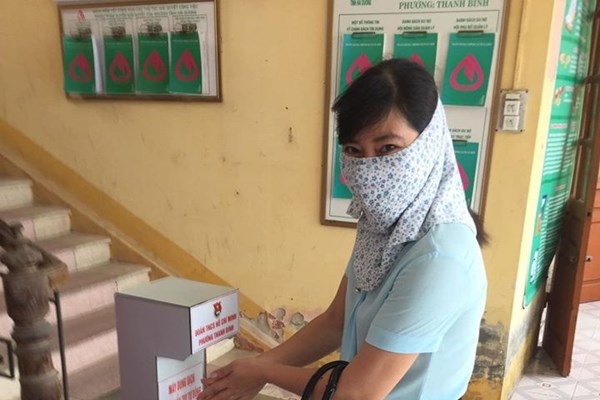 Đoàn phường Thanh Bình sáng chế máy rửa tay sát khuẩn tự động - Anh 1