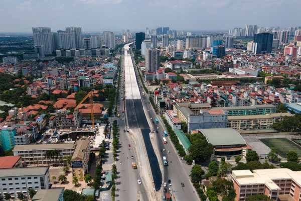 Ngắm nhìn cầu cạn vành đai 3 Mai Dịch - Nam Thăng Long dần hoàn thiện - Anh 10