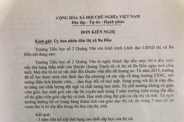 Vì sao hiệu trưởng nhắn tin đe dọa Trưởng phòng GD&ĐT thị xã Ba Đồn? - Anh 1