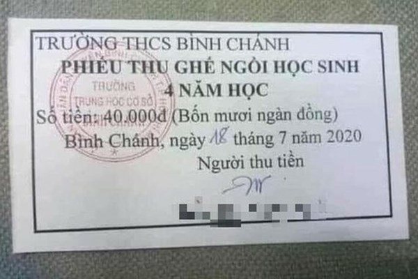 Thu tiền ghế ngồi chào cờ của học sinh: