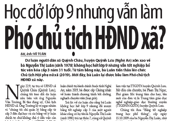 Vụ “Học dở lớp 9 nhưng vẫn làm Phó chủ tịch HĐND xã”: Thừa nhận chưa tốt nghiệp THCS - Anh 1