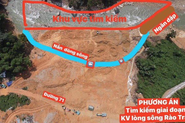 Sẽ ngăn đập, nắn dòng sông Rào Trăng tìm kiếm các nạn nhân còn mất tích - Anh 1