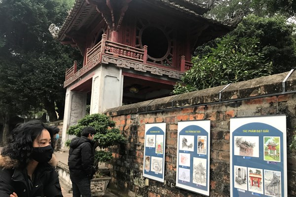 Tác phẩm Khuê Văn Các giành giải Nhất Cuộc thi Ký họa Văn Miếu-Quốc Tử Giám - Anh 5