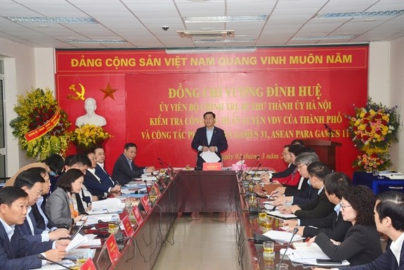 Bí thư Thành uỷ Hà Nội kiểm tra, khảo sát các công trình phục vụ SEA Games 31 - Anh 1