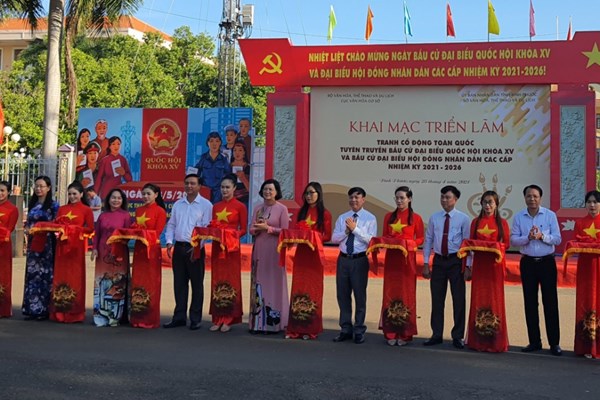 Triển lãm tranh cổ động tuyên truyền bầu cử đại biểu Quốc hội khóa XV và HĐND các cấp nhiệm kỳ 2021-2026 - Anh 1