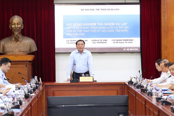 Thẩm định Nhiệm vụ Quy hoạch mạng lưới cơ sở văn hóa và thể thao thời kỳ 2021-2030, tầm nhìn đến năm 2050: Giải pháp thúc đẩy sự phát triển của ngành - Anh 3