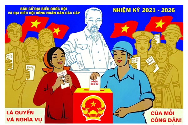 Vẽ tranh cổ động tuyên truyền về bầu cử: Tâm huyết với ngày hội lớn - Anh 2