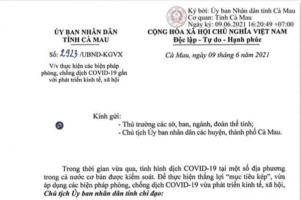 Cà Mau: Từ 0h ngày 10.6, các cơ sở kinh doanh, dịch vụ được phép hoạt động trở lại - Anh 1