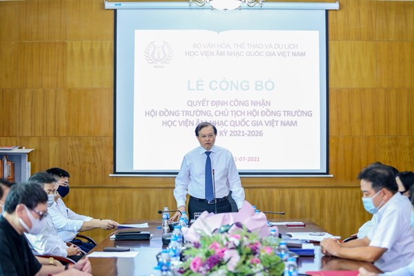 Công bố Quyết định công nhận Hội đồng trường, Chủ tịch Hội đồng trường Học viện Âm nhạc Quốc gia VN - Anh 1