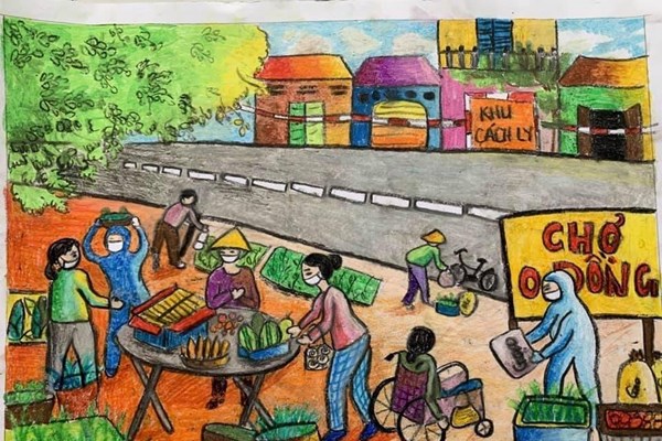 Chiêm ngưỡng tranh thiếu nhi “Vững tin Việt Nam” đóng góp vào Quỹ vắc xin phòng chống Covid-19 - Anh 3