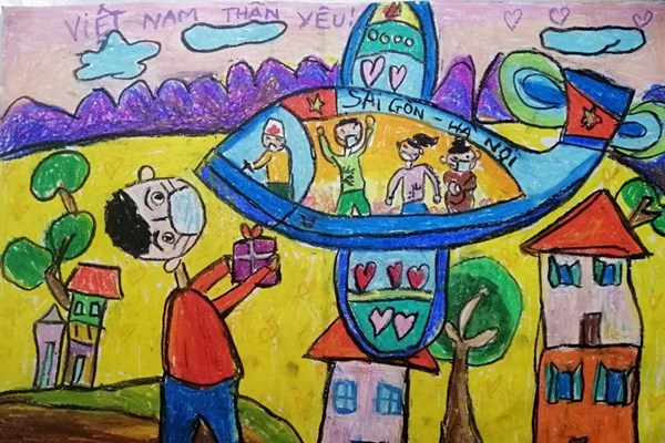 Chiêm ngưỡng tranh thiếu nhi “Vững tin Việt Nam” đóng góp vào Quỹ vắc xin phòng chống Covid-19 - Anh 7