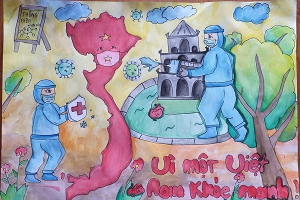 Chiêm ngưỡng tranh thiếu nhi “Vững tin Việt Nam” đóng góp vào Quỹ vắc xin phòng chống Covid-19 - Anh 8