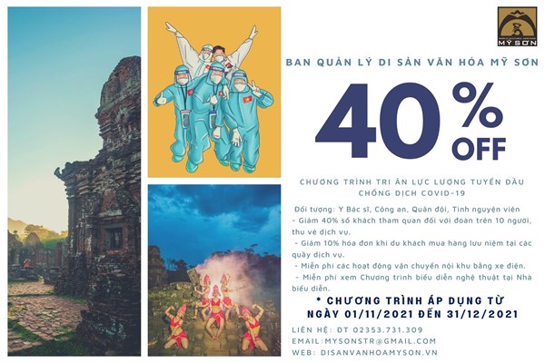 Di sản Mỹ Sơn khuyến mãi đặc biệt tri ân lực lượng tuyến đầu chống dịch Covid-19 - Anh 1
