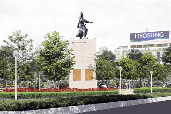 Đồng tình phương án đặt lại lư hương trước tượng đài Trần Hưng Đạo - Anh 1