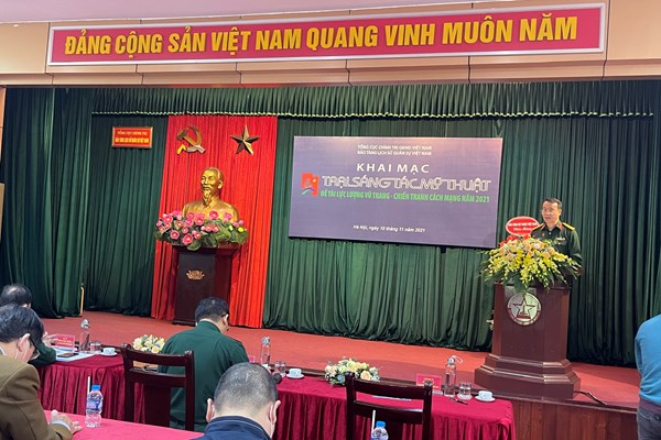 Trại sáng tác Mỹ thuật về Lực lượng vũ trang- Chiến tranh cách mạng năm 2021 - Anh 1