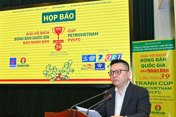 Tổ chức Giải bóng bàn vô địch quốc gia Báo Nhân dân theo phương án khép kín - Anh 1
