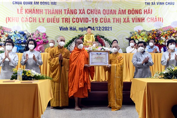 Khánh thành tòa Tăng xá Chùa Quan Âm Đông Hải làm khu cách ly điều trị Covid-19 - Anh 2