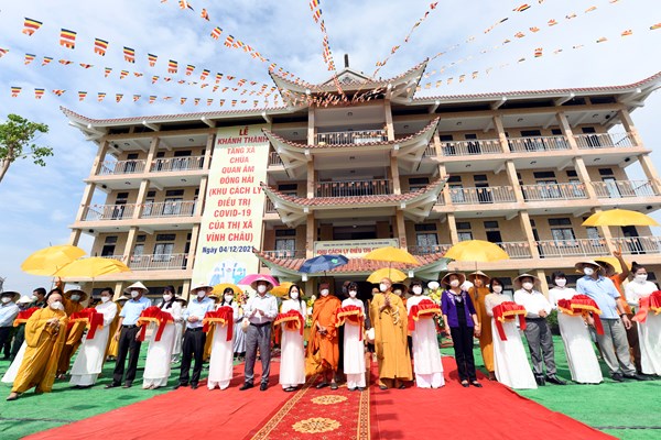 Khánh thành tòa Tăng xá Chùa Quan Âm Đông Hải làm khu cách ly điều trị Covid-19 - Anh 1