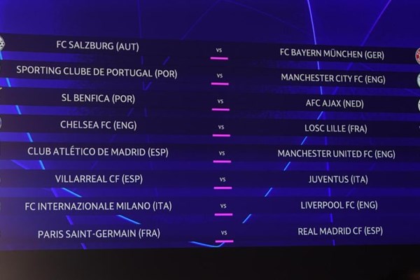 Xác định các trận đấu tại vòng 1/8 Champions League 2021/2022 - Anh 1