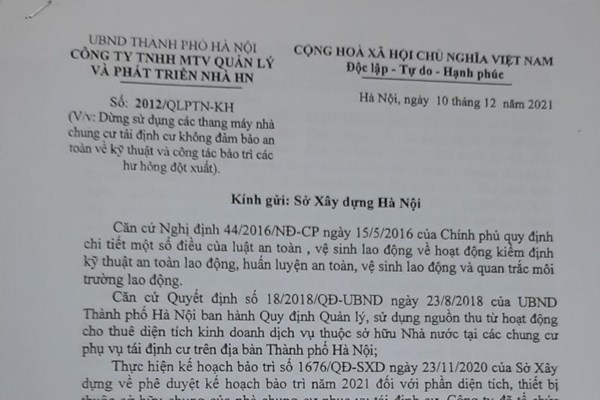 An toàn thang máy chung cư- Nỗi lo không của riêng ai (Kỳ 4): Có lời giải nhưng chưa tìm được đáp án! - Anh 2